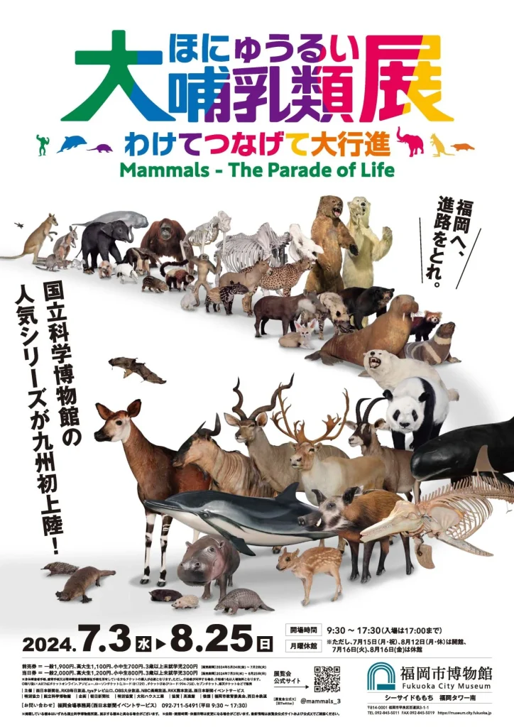 「大哺乳類展－わけてつなげて大行進」福岡市博物館