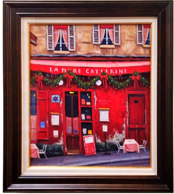 吉岡健二「モンマルトルのレストラン」 (F10号)