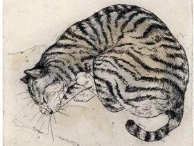 「Sleeping Tiger Cat」 （縦12.0×横14.7cm）