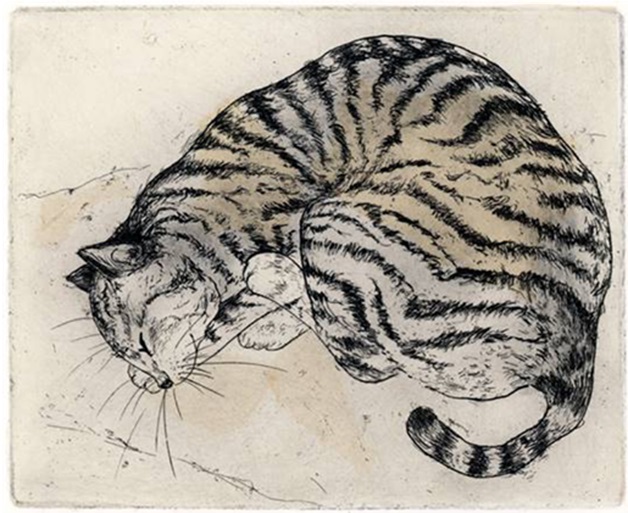 「Sleeping Tiger Cat」 （縦12.0×横14.7cm）