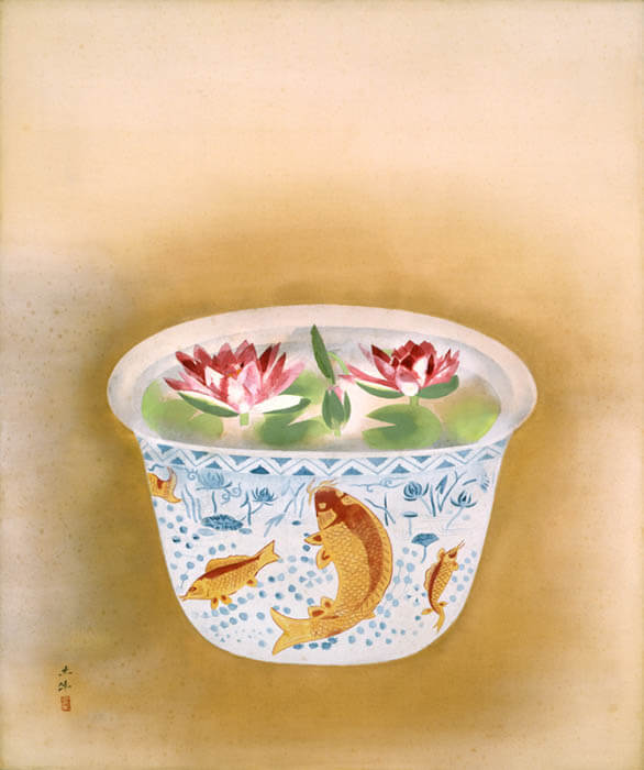 奥村土牛《水蓮》1955(昭和30)年 絹本・彩色 山種美術館

