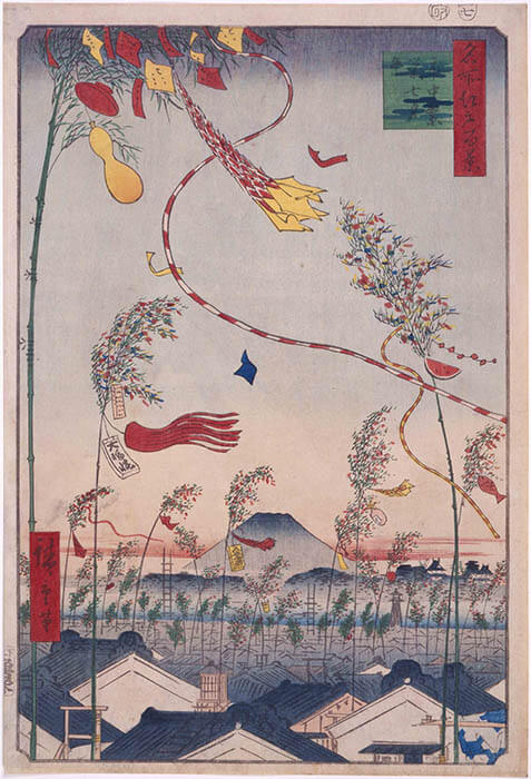 「名所江戸百景　市中繁栄七夕祭」　歌川広重／画　安政4年（1857）