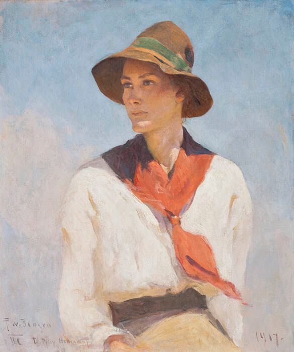 《ナタリー》フランク・ウェストン・ベンソン　1917年　油彩、カンヴァス　76.2×63.5cm　ウスター美術館