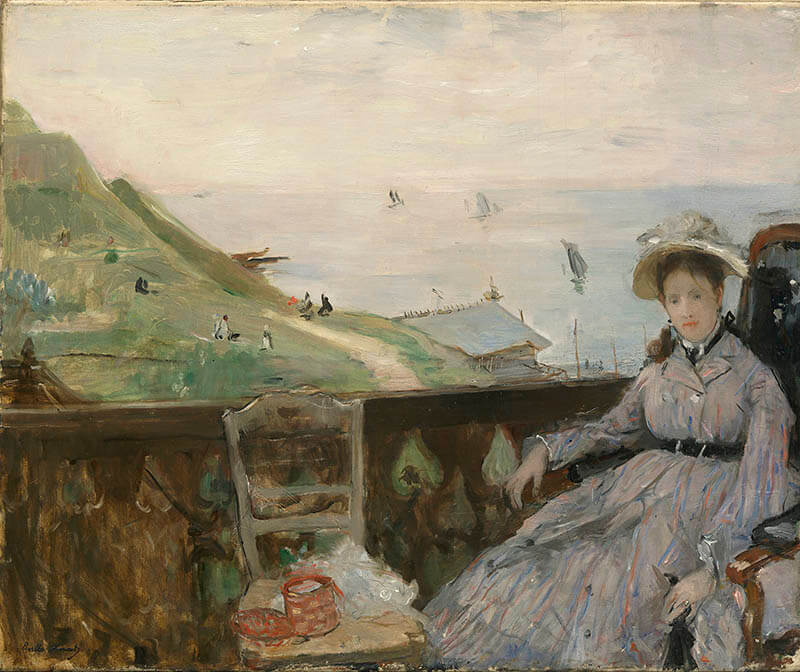 《テラスにて》ベルト・モリゾ　1874年　油彩、カンヴァス　45×54cm　東京富士美術館