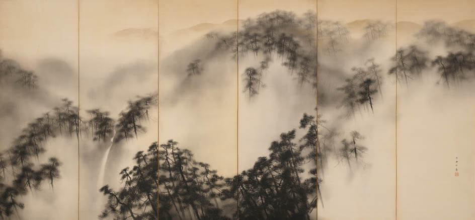 堂本印象 「雲収日昇（右隻）」 1938年　京都府立堂本印象美術館所蔵