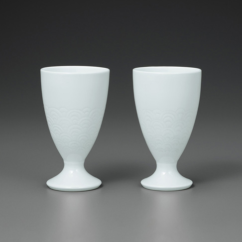 特別企画作品
白磁青海波文フリーカップ（2個組）
ともに径7.5×高さ12.8cm