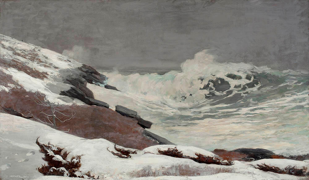 《冬の海岸》ウィンスロー・ホーマー　1892年　油彩、カンヴァス　72.4×122.6cm　ウスター美術館