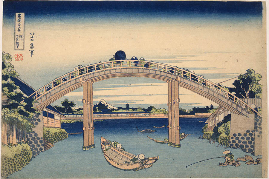 「冨嶽三十六景　深川万年橋下」　葛飾北斎／画　天保2～4年（1831～33）頃