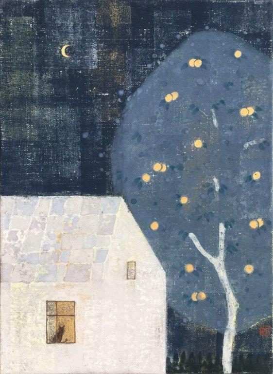 村松詩絵

「月夜の窓辺」

4F

麻布、岩絵具、金箔、銀箔

2023年
