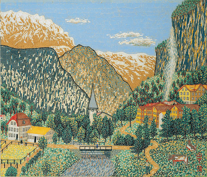 山下清《スイス風景》1963(昭和38)年、貼絵
©Kiyoshi Yamashita / STEPeast 2024