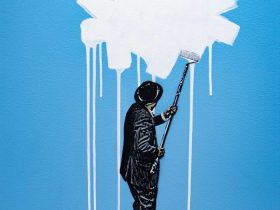 ニック・ウォーカー 「WEATHER MODIFICATION」 2023年 SPRAY PAINT ON CANVAS 76.2 × 61 cm