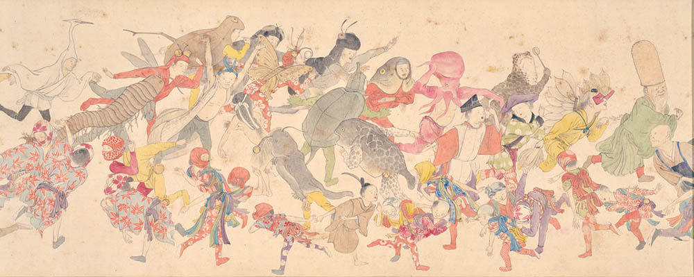 小澤華獄《蝶々踊図巻》江戸時代（1839 年）、大阪歴史博物館蔵