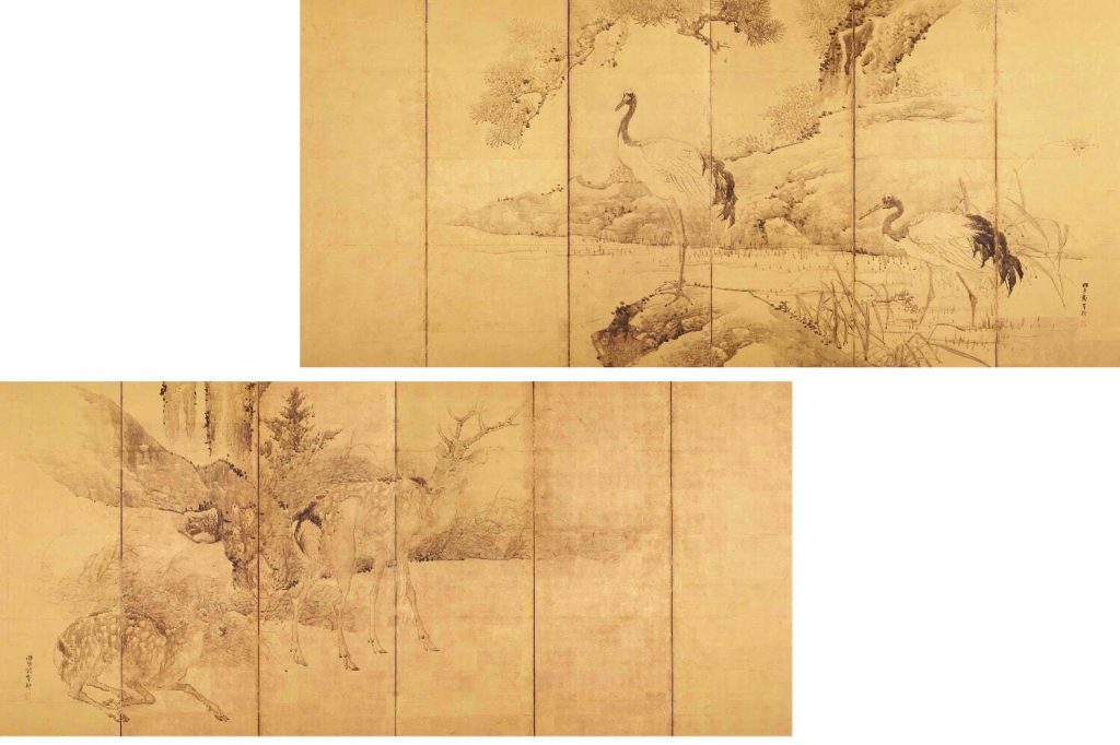 岸駒 《鹿鶴図》 江戸時代後期(18世紀後半)以降