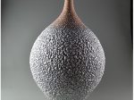 「白釉梅花皮花瓶」 径36.0×高49.0cm