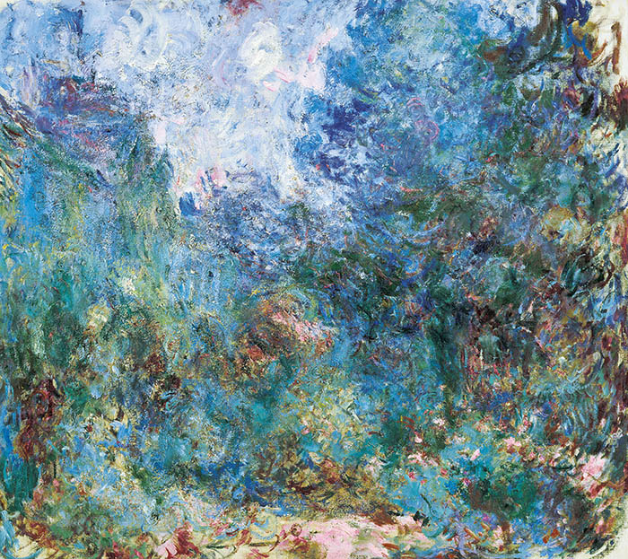 クロード・モネ《ばらの庭から見た家》1922-1924年頃　油彩／カンヴァス　マルモッタン・モネ美術館、パリ　© musée Marmottan Monet