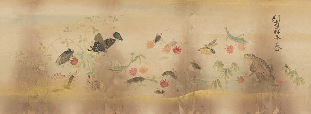 住吉如慶《虫歌合絵巻》江戸時代（1640 年）、和泉市久保惣記念美術館蔵