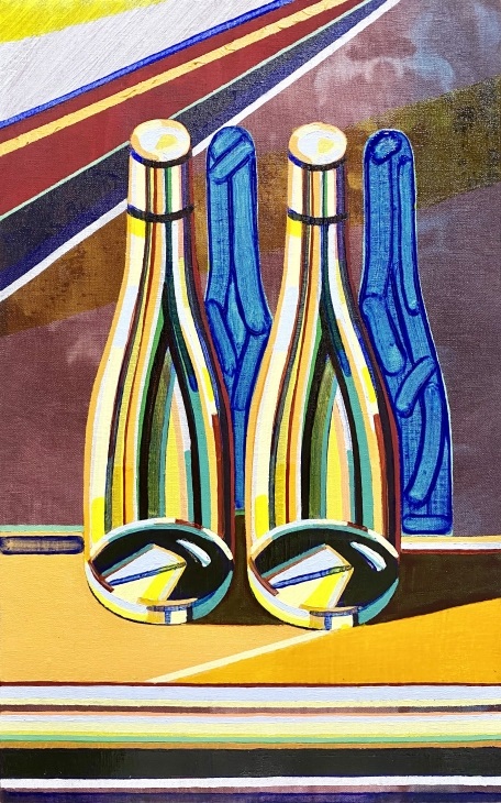 西川由里子
「瓶の夕涼み」
M10
油彩・アルキド・アクリル・木炭・キャンバス(染色された麻布)