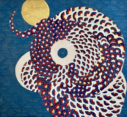 
「Dragon moon」
Acrylic, Gold leaf, Silk screen
50×55cm