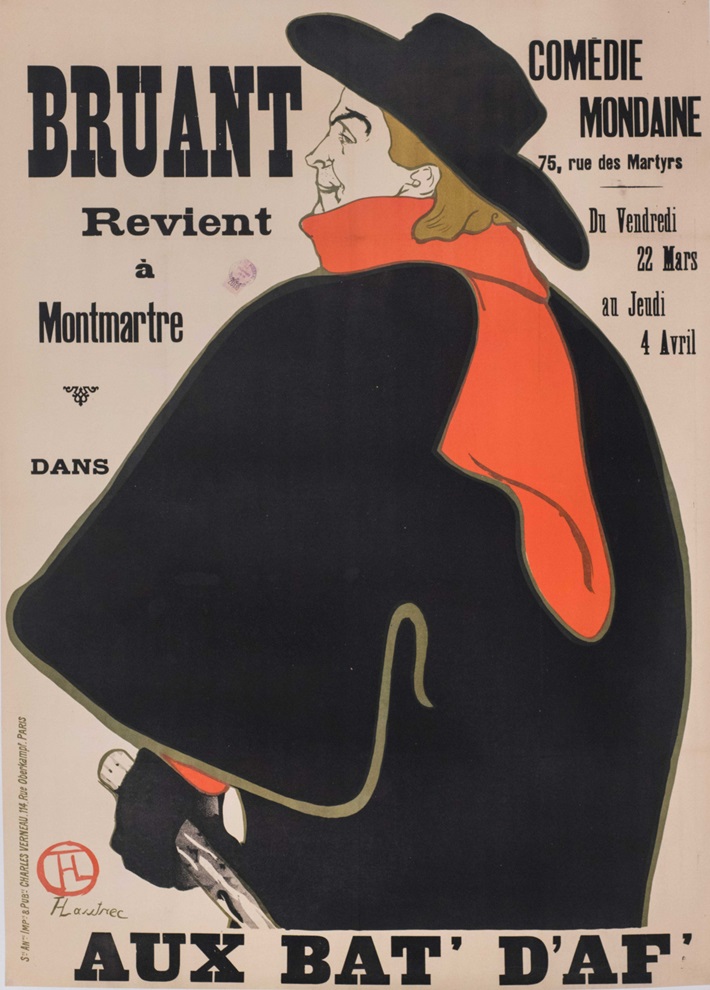 アンリ・ド・トゥールーズ=ロートレック《ブリュアンはモンマルトルに戻り 『オ・バ・ダフ』を歌う》1893年、デイヴィッド・E.ワイズマン&ジャクリーヌ・E.マイケル蔵、©Stéphane Pons