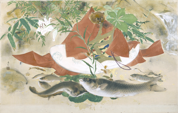 川端龍子《獺祭》1949年、大田区立龍子記念館藏