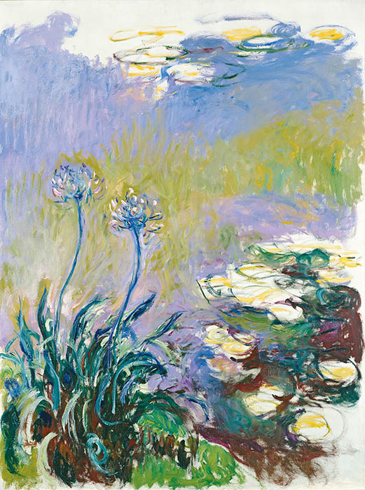 クロード・モネ《アガパンサス》1914-1917年頃　油彩／カンヴァス　マルモッタン・モネ美術館、パリ　© musée Marmottan Monet