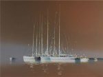 ピエール・ドートルロー｢褐色の帆船｣ （リトグラフ、ED150、額寸：縦75.8×横95cm）