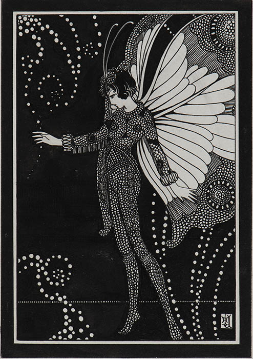 蕗谷虹児《睡蓮の夢（『睡蓮の夢』原画）》1924年、蕗谷虹児記念館蔵
