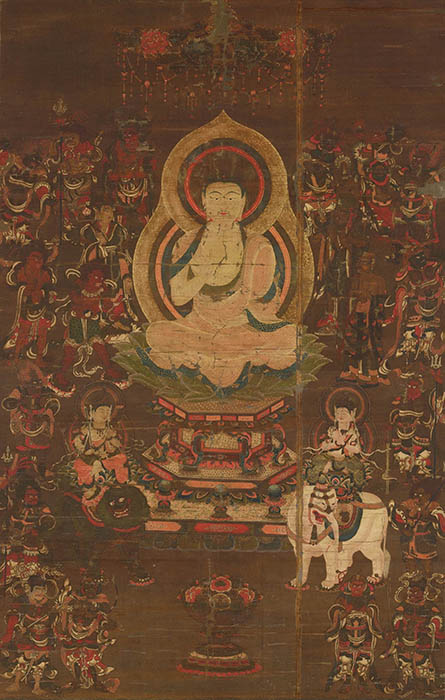 釈迦十六善神像　絹本着色　鎌倉時代　香雪美術館　（展示期間：9月21日～10月20日）