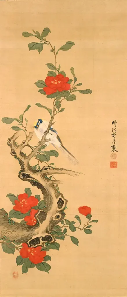 鶴亭「華鳥画」（江戸中期・18世紀）当館蔵