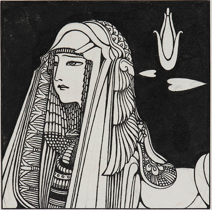 蕗谷虹児《『睡蓮の夢』箱原画》1924年、蕗谷虹児記念館蔵