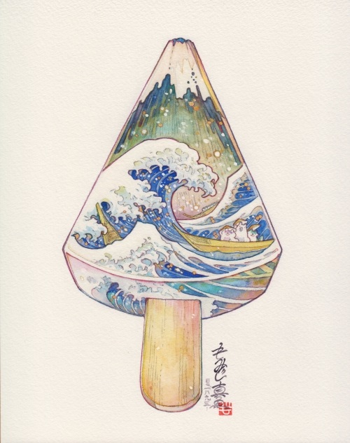 「#1895 Big wave & Mt,Fuji in Icebar」
26×21.５cm