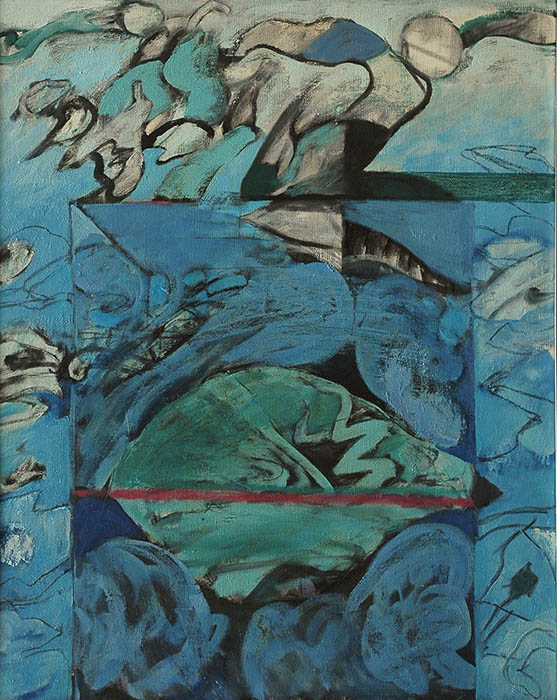 《海坊主誕生》1978年　油彩・キャンバス　練馬区立美術館蔵　後期展示