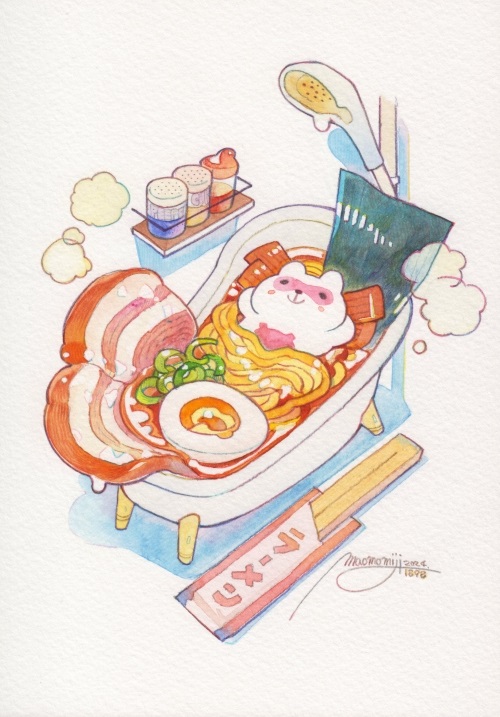 「#1898 Ramen bath time」
21×15cm