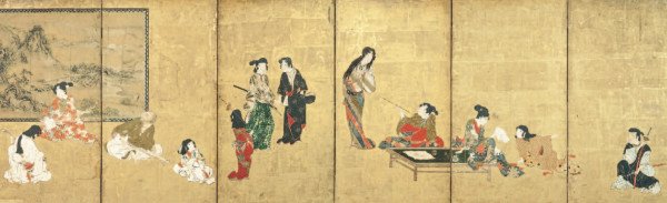 《男女遊楽図屛風》江戸前期、細見美術館