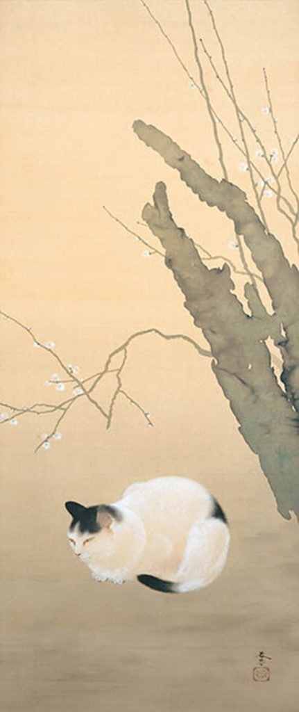 菱田春草「猫梅」明治39年（1906）　足立美術館蔵