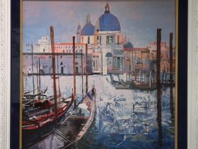 「Venetian Vista」 ミクストメディア 49.5 × 49.5 cm（額寸）