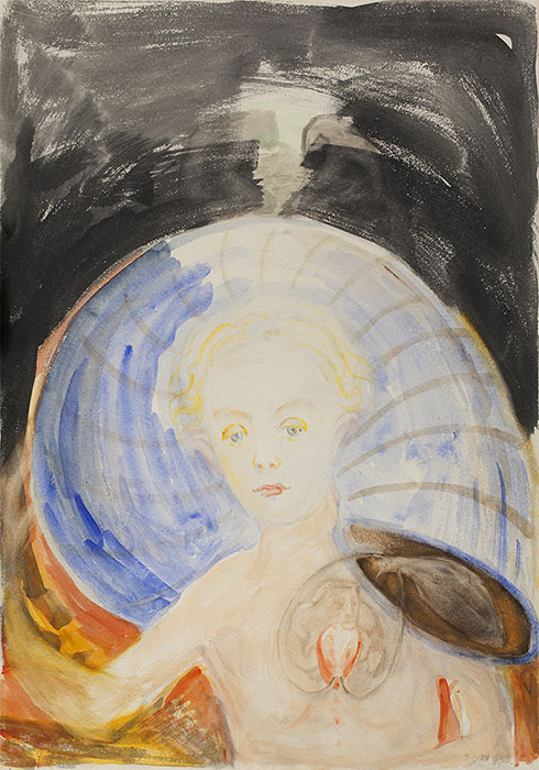 ヒルマ・アフ・クリント 《無題》 1934年 水彩・紙 50×35 cm ヒルマ・アフ・クリント財団
By courtesy of the Hilma af Klint Foundation