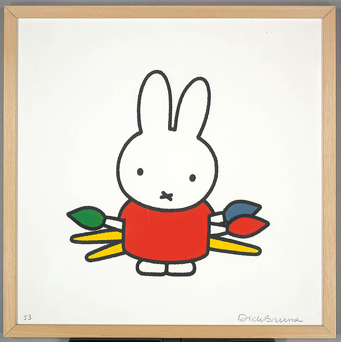 ディック・ブルーナ《miffy 45th》『うさこちゃん びじゅつかんへいく』（1997年）より　2000年　ディック・ブルーナ・ジャパン所蔵
Illustration Dick Bruna © copyright Mercis bv,1953-2024　www.miffy.com