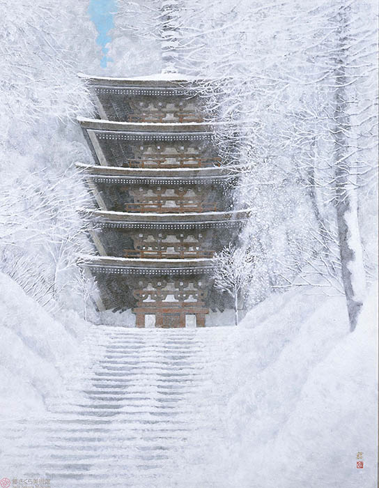 井上 稔《雪の室生》1993年