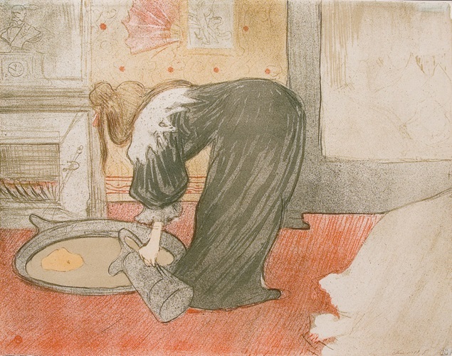 《行水をする女（版画集『彼女たち』）》　1896年　リトグラフ

Femme au tub, 1896, Lithograph