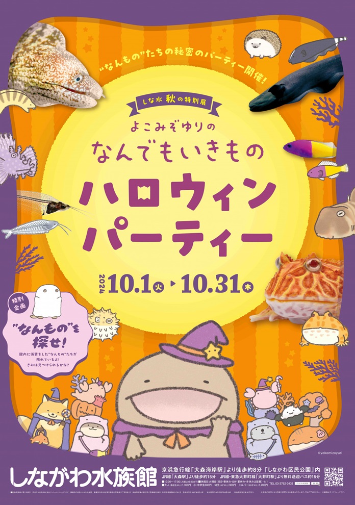 秋の特別展「よこみぞゆりのなんでもいきものハロウィンパーティー」しながわ水族館