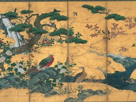 重要文化財「四季花鳥図屏風」室町時代　狩野元信筆　(展示期間11/17〜12/8)