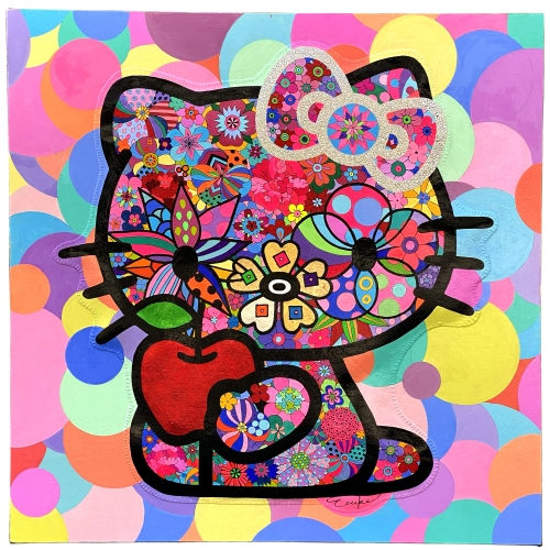 「Love&Peace Hello Kitty」
アクリル・キャンバス
100×100cm