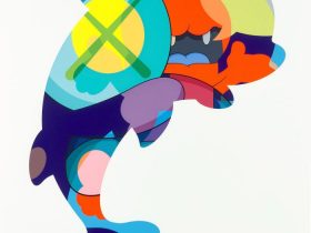 作家名：KAWS ■作品名：Piranhas when you're sleeping ■サイズ：152.4×116.8cm ■技法：スクリーンプリント ■制作年：2016年