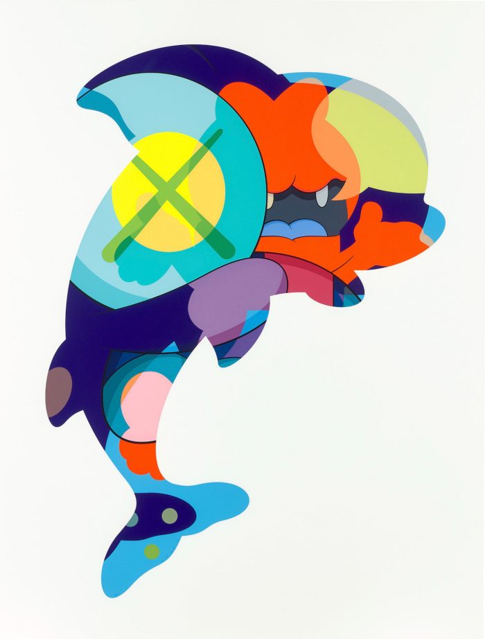 作家名：KAWS ■作品名：Piranhas when you're sleeping ■サイズ：152.4×116.8cm ■技法：スクリーンプリント ■制作年：2016年