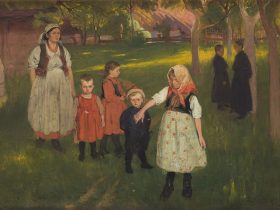 ヴウォジミェシュ・テトマイェル《芸術家の家族》1905年　油彩／カンヴァス　クラクフ国立博物館蔵