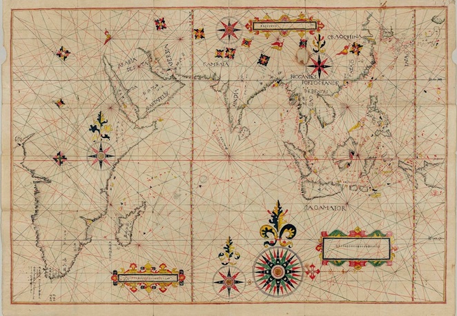 「東亜航海図」
江戸時代、17世紀
神戸市立博物館蔵（南波松太郎コレクション）