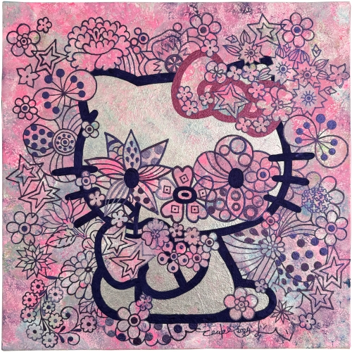 「Love&Peace Hello Kitty」
アクリル・キャンバス
40×40cm