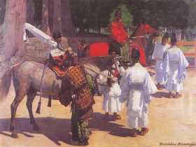 鹿子木孟郎《加茂の競馬》　大正2年（1913）　株式会社三井住友銀行（泉屋博古館東京寄託）