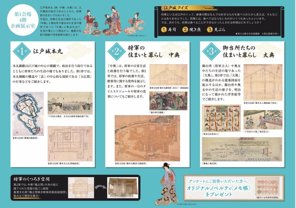 企画展「江戸城で暮らす ―中奥・大奥―」東京都立中央図書館